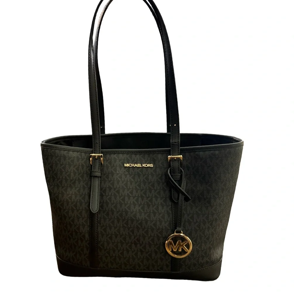 Michael Kors Jet Set‎ Travel Medium Logo Tote – Black